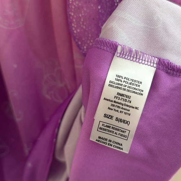 Disney Princess Girls Rapunzel Nightgown NWT Size Small 6 6x Tangled Purple - Picture 5 of 5